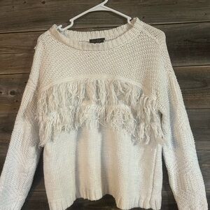 Jessica Simpson Cream Fringe Sweater